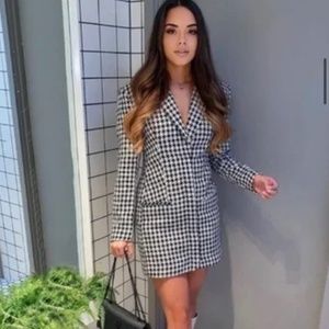 Zara houndstooth blazer dress NWT